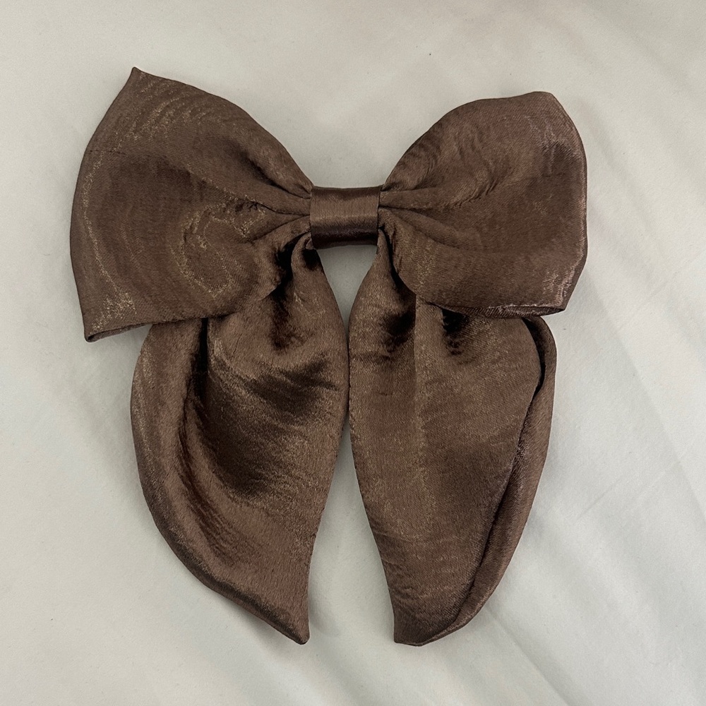 Large Satin Brown Hair Bow